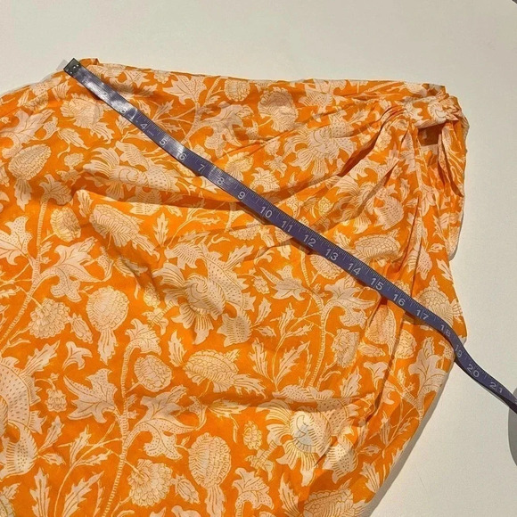 Charina Sarte orange botanica knotted one shoulder top size Small - Picture 9 of 9